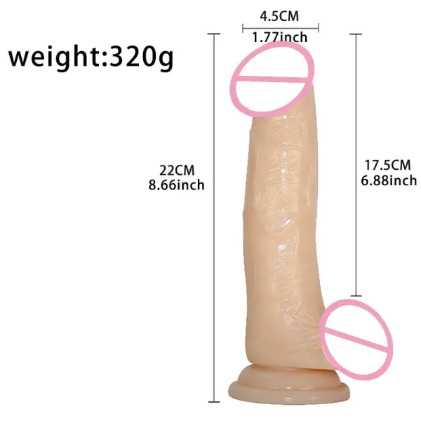 Clear and vibrant TPE dildo with realistic veins, fun adult toy design